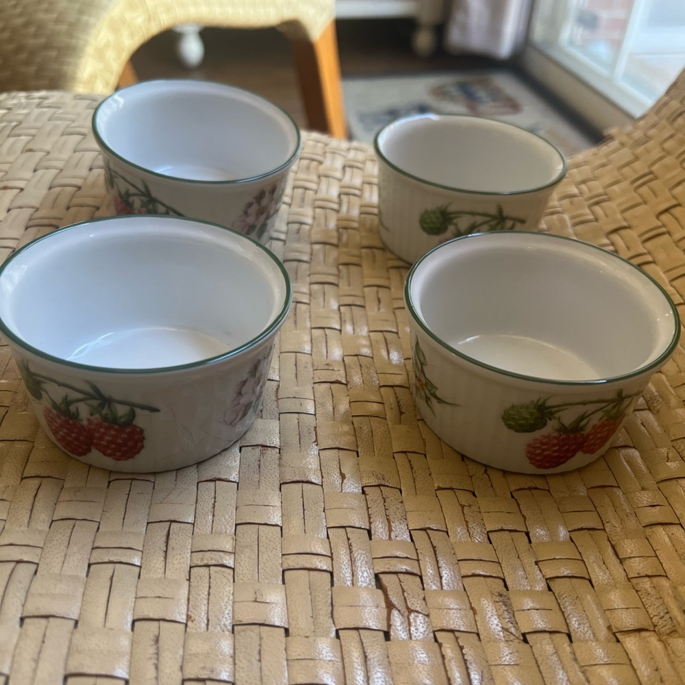 Royal Worcester Floral Berry Ceramic Ramekins
